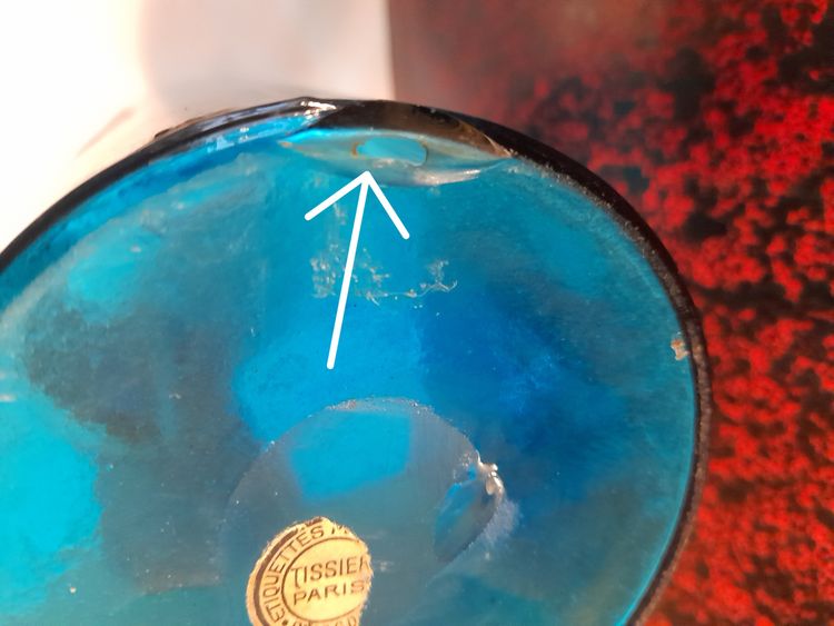 6 blue glass apothecary jars