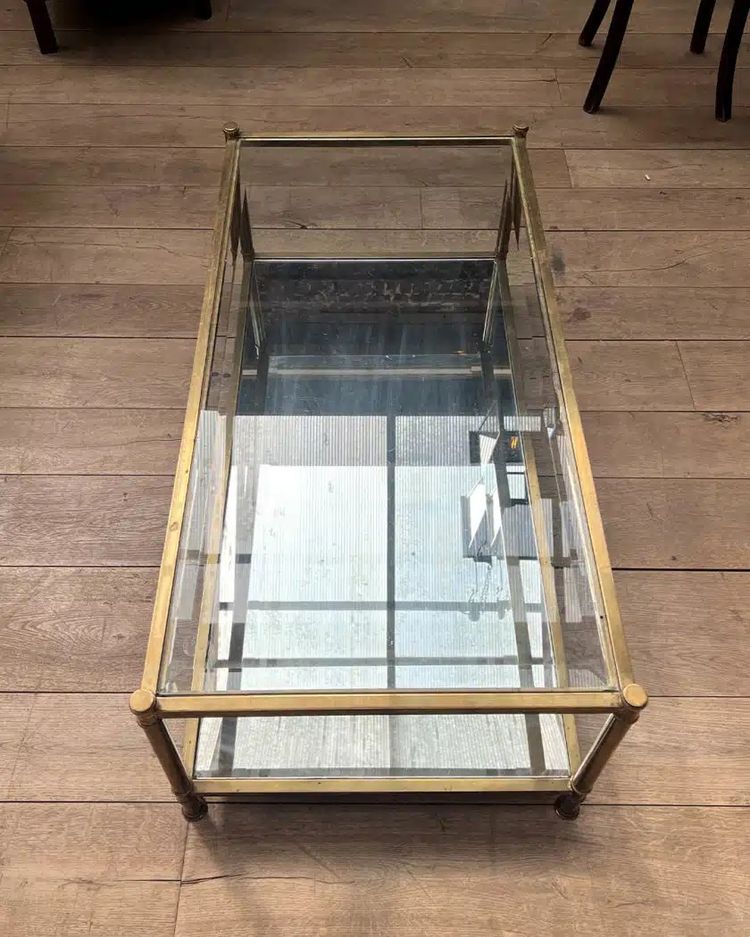 Table basse en laiton de Roche Bobois, Circa 1970