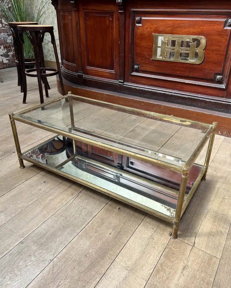 Table basse en laiton de Roche Bobois, Circa 1970