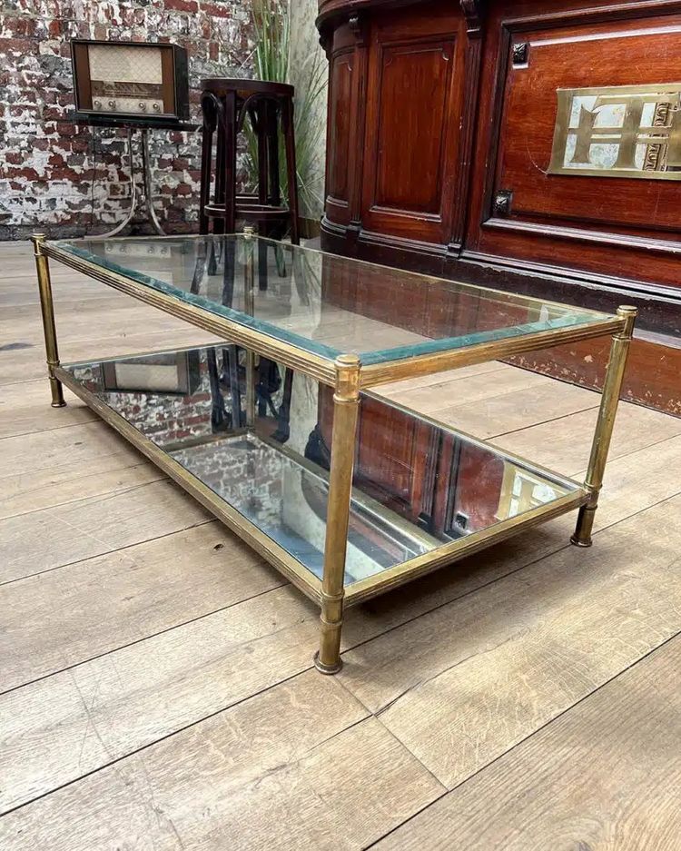 Table basse en laiton de Roche Bobois, Circa 1970