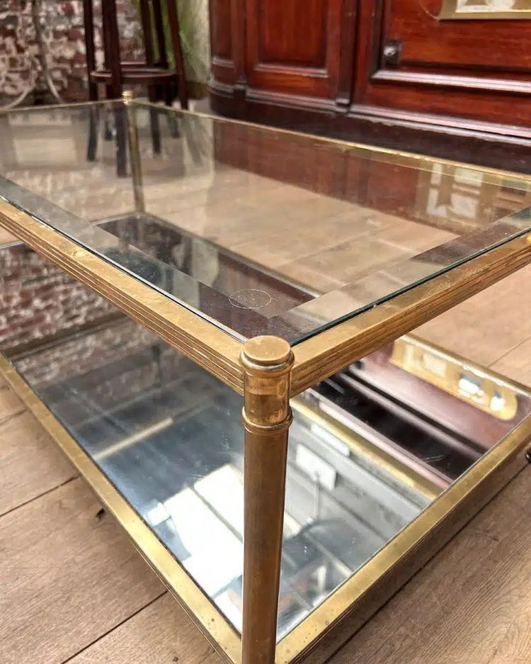 Table basse en laiton de Roche Bobois, Circa 1970
