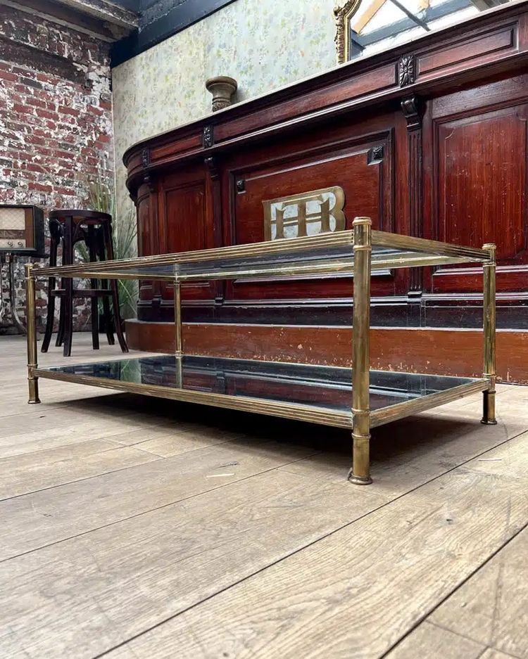 Table basse en laiton de Roche Bobois, Circa 1970