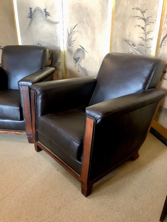 Paire De Fauteuils Club, XXe Siècle