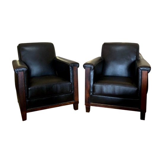 Paire De Fauteuils Club, XXe Siècle