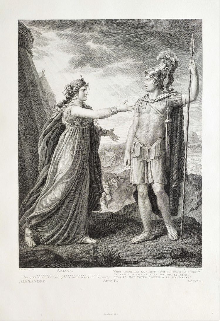 Ariane Et Alexandre  Gravure Ancienne Néo-classique 19ème d'Après François Gérard