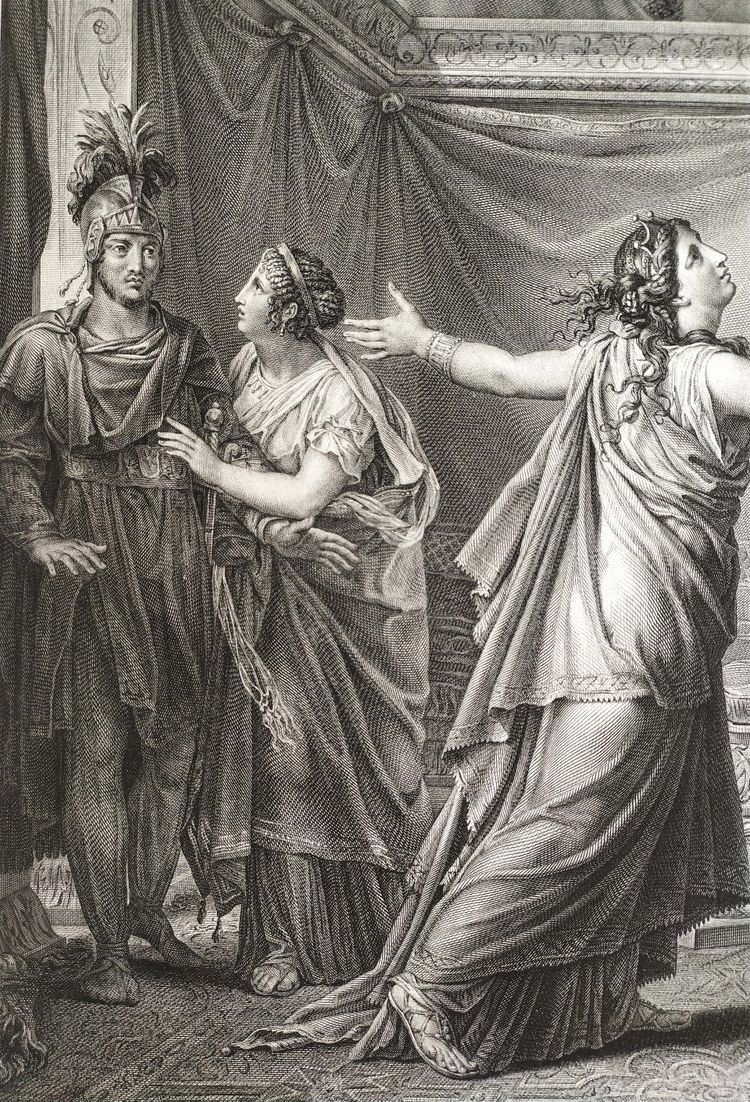 Etching Antique Neoclassical Engraving Ariadne And Alexander After Gérard 19th C Old Print
