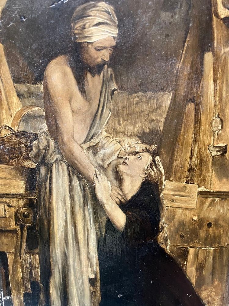Pittura Cristo e Maria Maddalena Olio su pannello