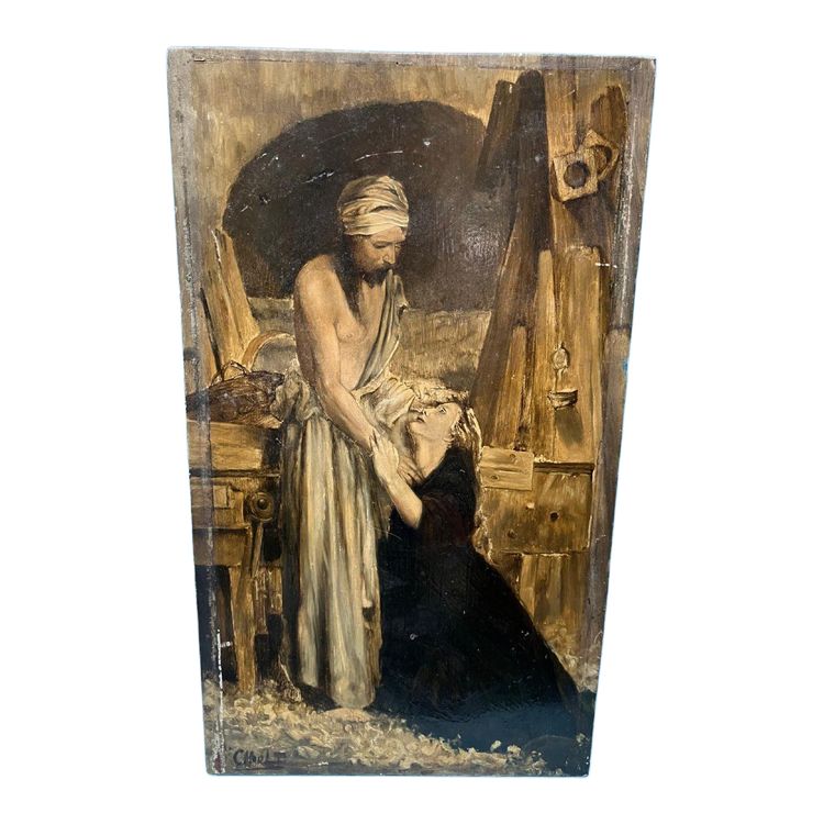Pittura Cristo e Maria Maddalena Olio su pannello