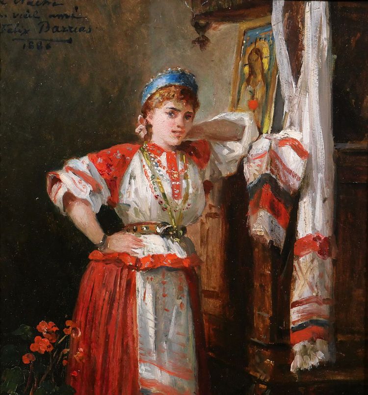 Félix-Joseph BARRIAS 1822-1907 Femme italienne dans son intérieur, tableau, 1886, romantisme
