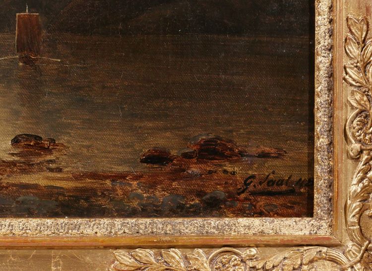 Georg SAAL 1817-1870 Landscape of Norway in the moonlight, painting, 1848, German Romanticism
