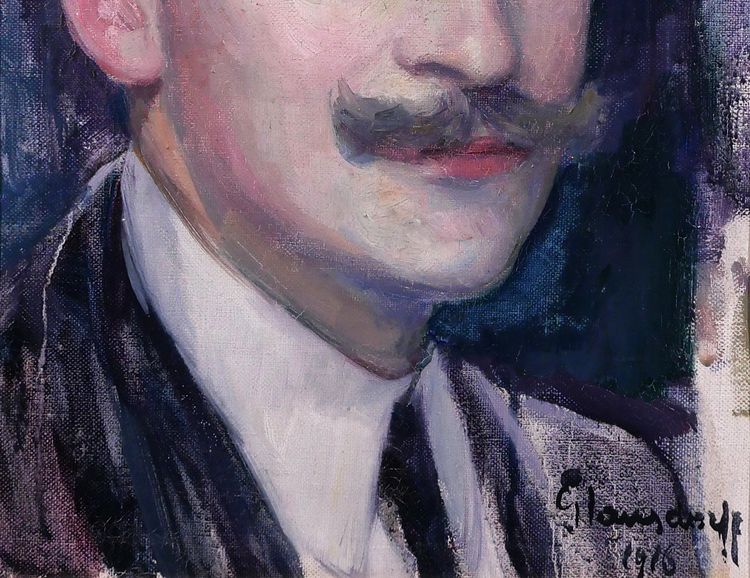 Hubert Glansdorff 1877-1863 Selbstporträt, 1916, Gemälde, Porträt Mann Belgien Künstler