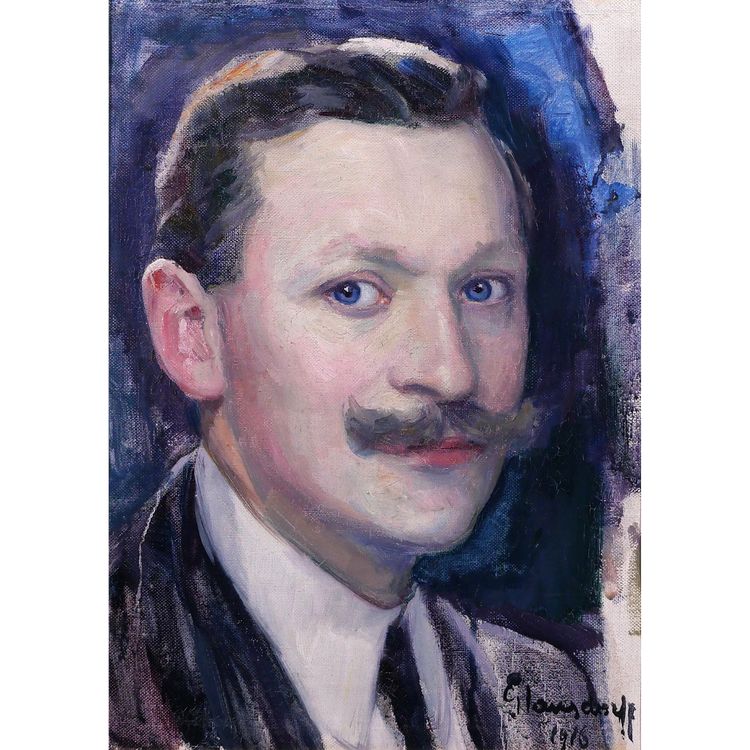 Hubert Glansdorff 1877-1863 Selbstporträt, 1916, Gemälde, Porträt Mann Belgien Künstler