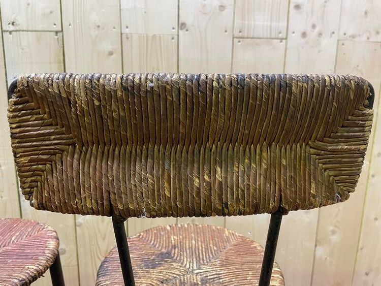 Continuation of 3 steel bar stools and straw