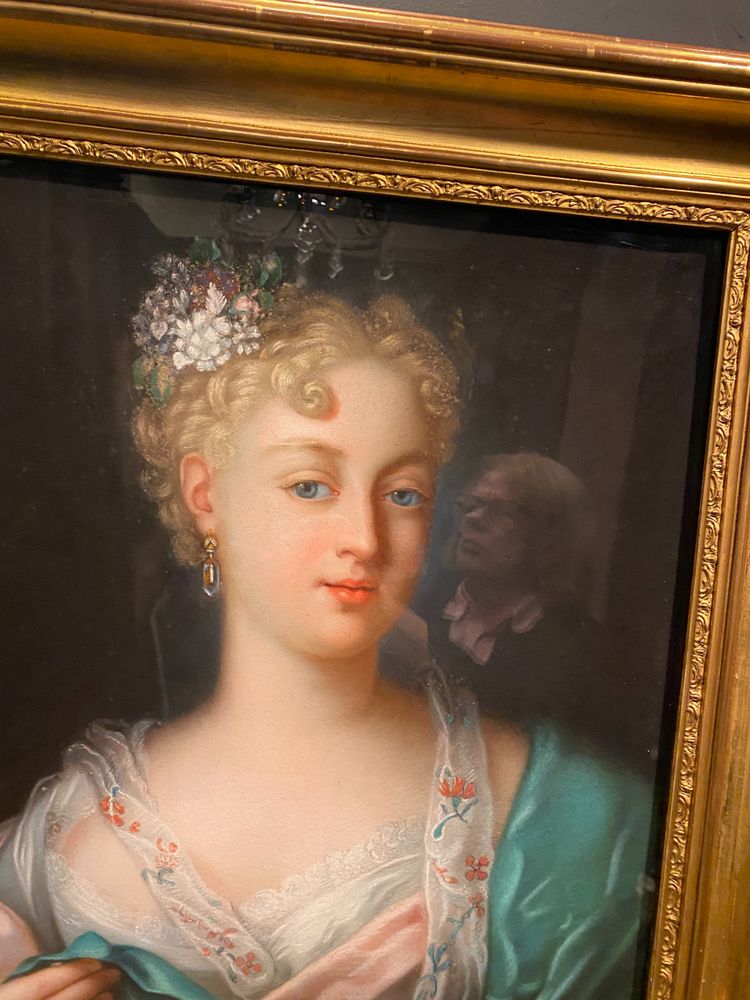 Tableau, pastel de femme dans le gout de Rosalba CarrieraPastel dans le gout de Rosalba  Carriera de