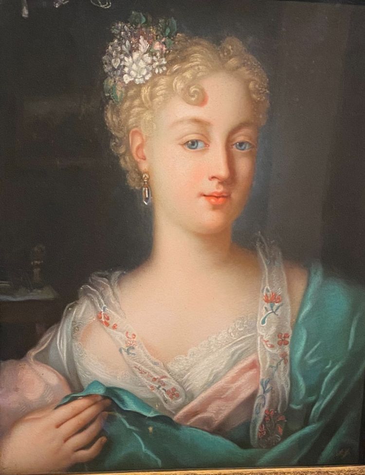 Tableau, pastel de femme dans le gout de Rosalba CarrieraPastel dans le gout de Rosalba  Carriera de