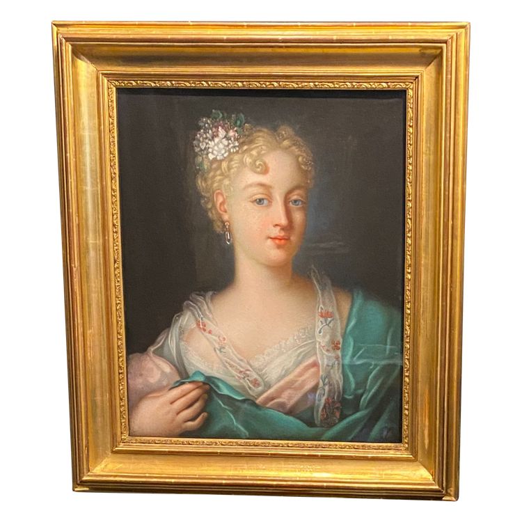 Tableau, pastel de femme dans le gout de Rosalba CarrieraPastel dans le gout de Rosalba  Carriera de