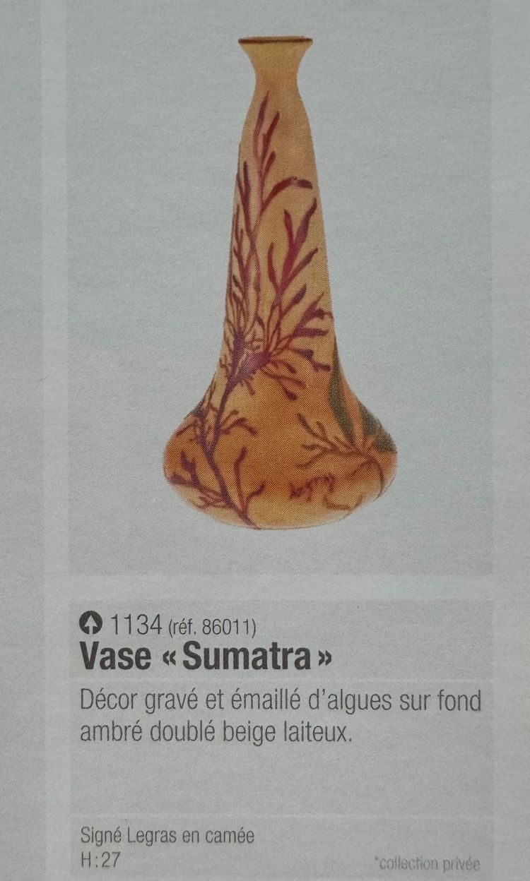 Legras Sumatra Vase with Seaweed Design