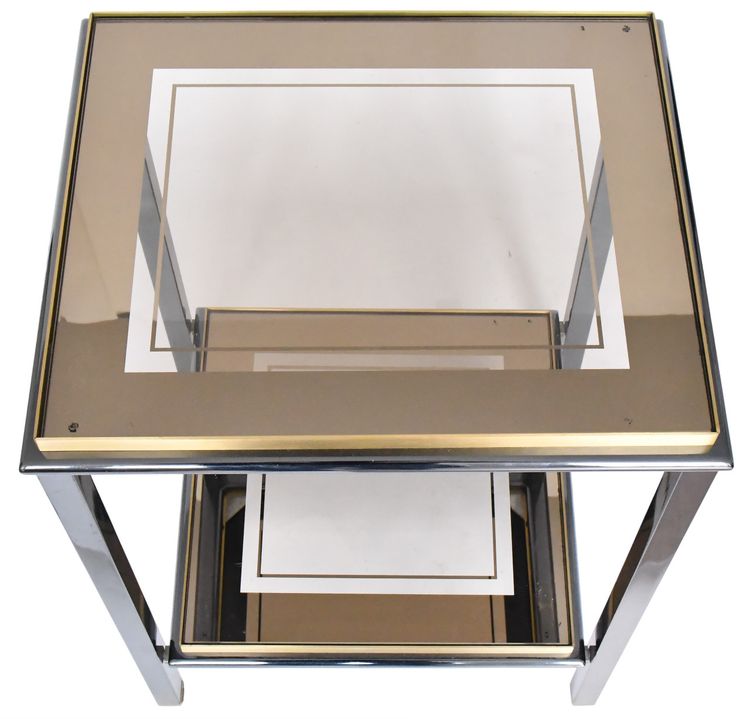 Belgo Chrome side table, 1970-1980s