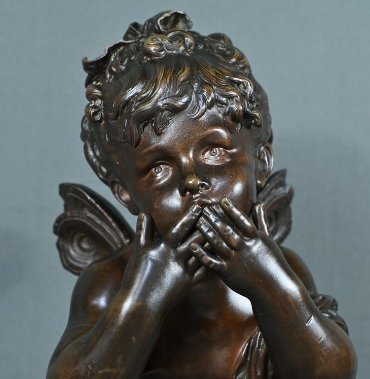 Importante bronzo "Amour envoyant des Baisers" di A. Moreau - Fine del XIX secolo