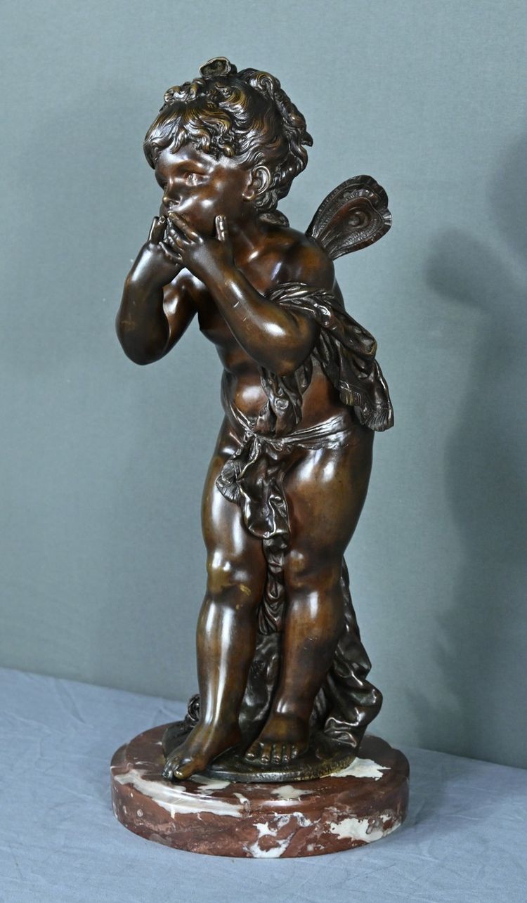 Importante bronzo "Amour envoyant des Baisers" di A. Moreau - Fine del XIX secolo
