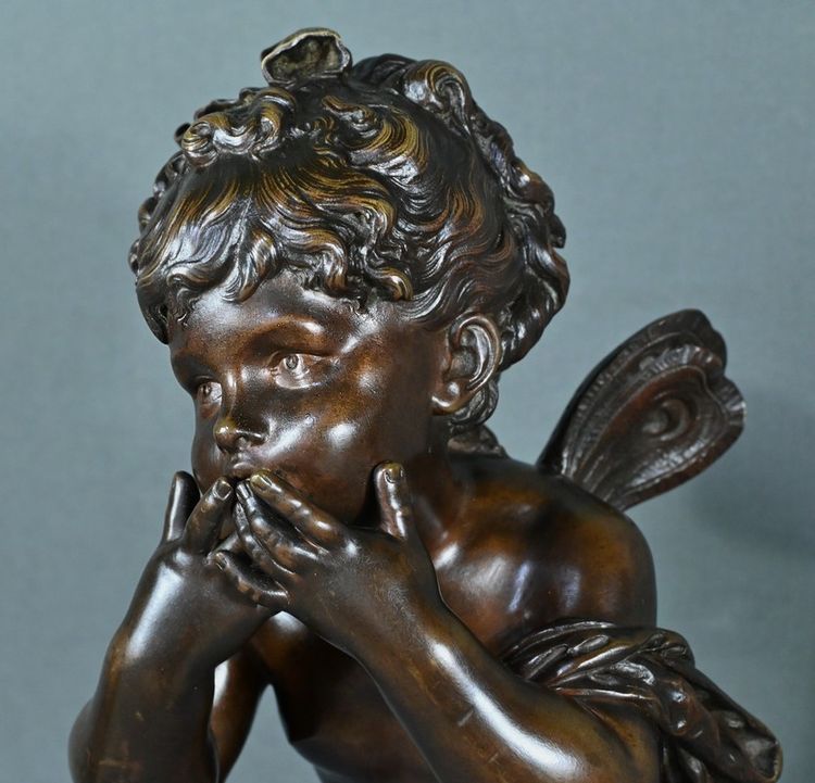 Importante bronzo "Amour envoyant des Baisers" di A. Moreau - Fine del XIX secolo