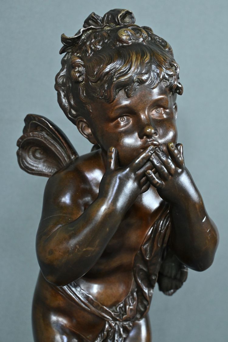 Importante bronzo "Amour envoyant des Baisers" di A. Moreau - Fine del XIX secolo