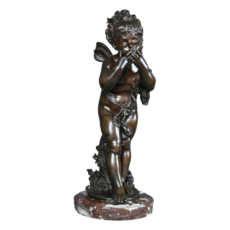 Importante bronzo "Amour envoyant des Baisers" di A. Moreau - Fine del XIX secolo