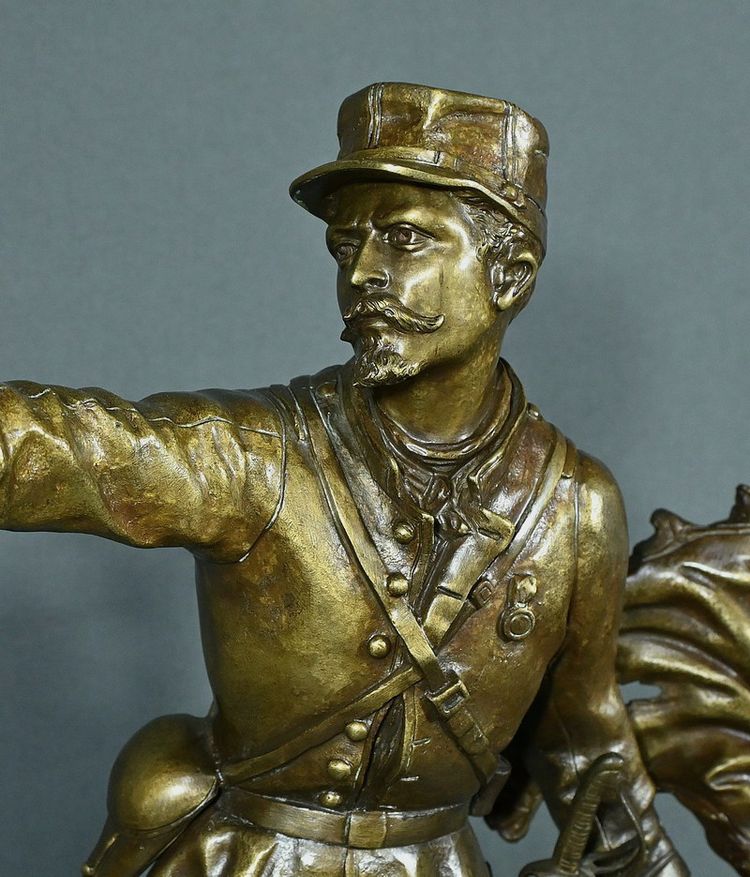 Important Bronze "La Défense du Drapeau" by C. Anfrie - 2nd half of the 19th century