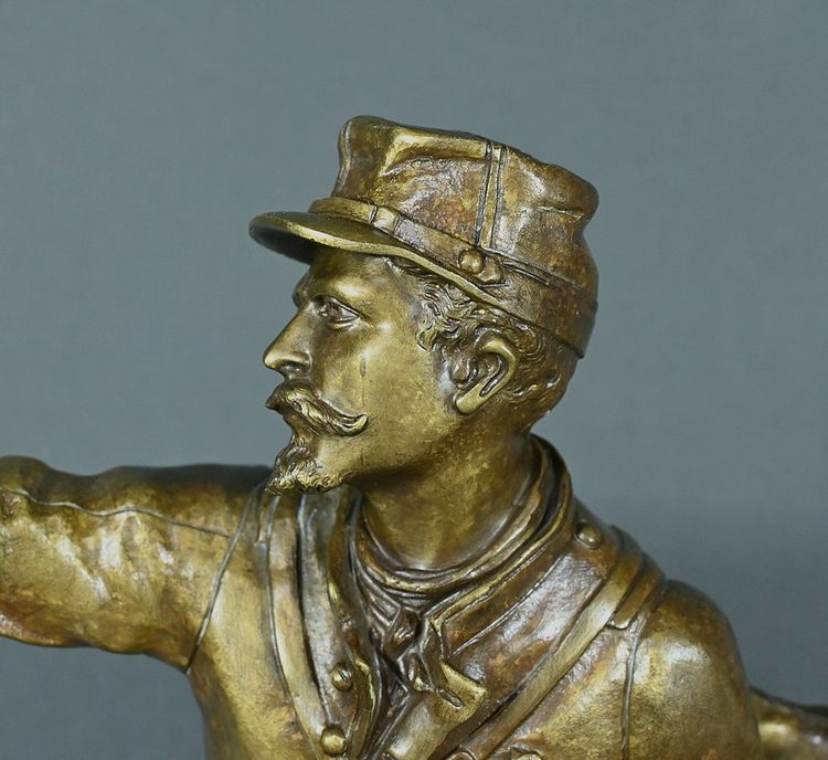 Important Bronze "La Défense du Drapeau" by C. Anfrie - 2nd half of the 19th century