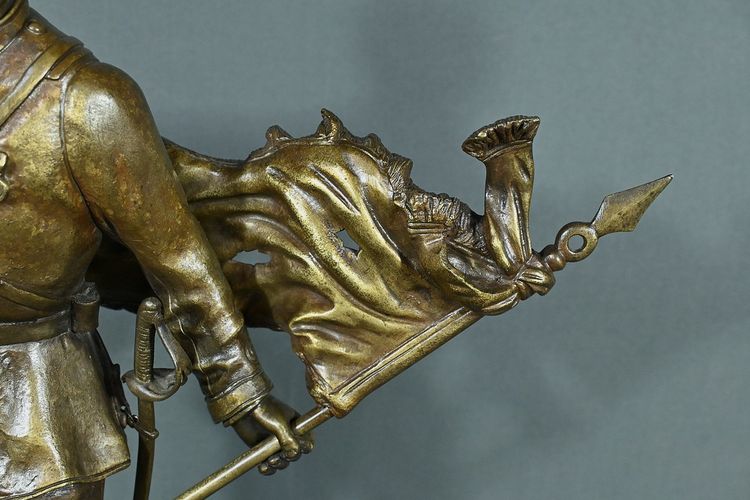 Important Bronze "La Défense du Drapeau" by C. Anfrie - 2nd half of the 19th century