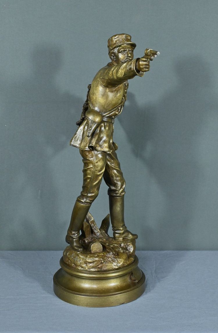 Important Bronze "La Défense du Drapeau" by C. Anfrie - 2nd half of the 19th century