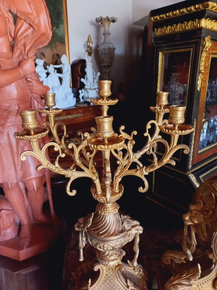 Important Louis XVI style mantel set XIXth century