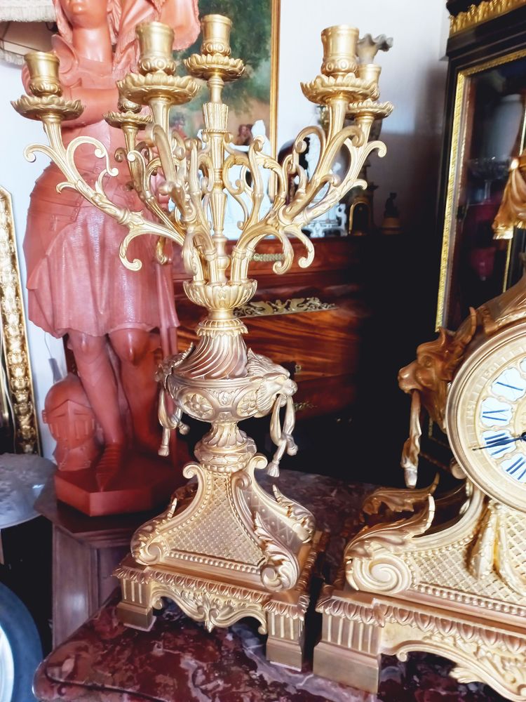 Important Louis XVI style mantel set XIXth century