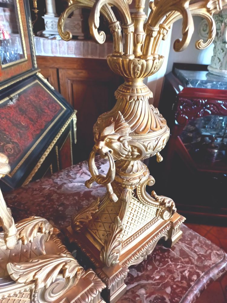 Important Louis XVI style mantel set XIXth century