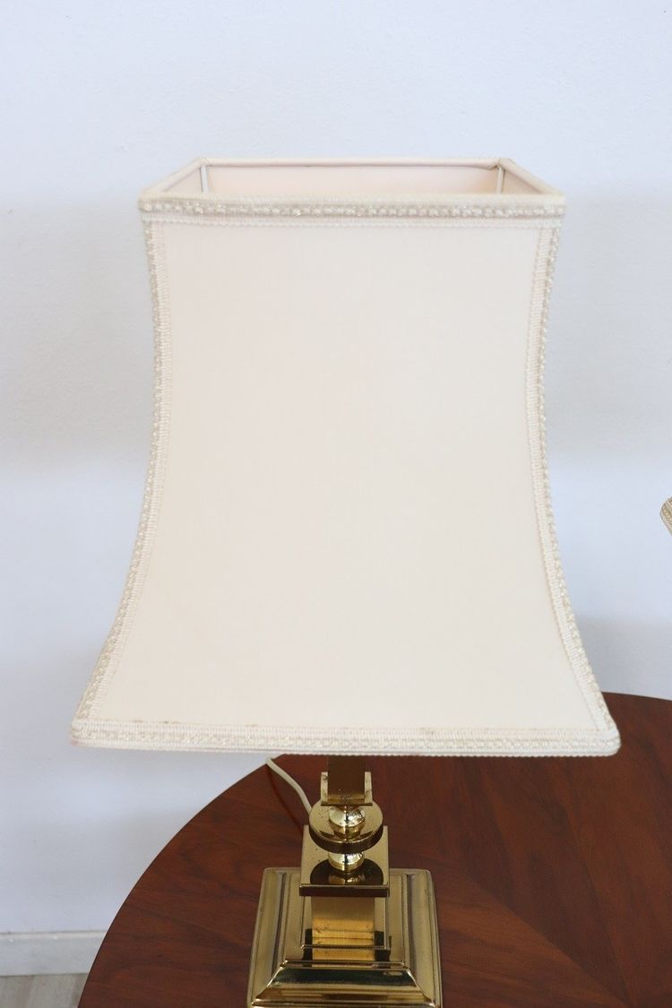 Goldene Nachttischlampen, 1970er, 2er Set