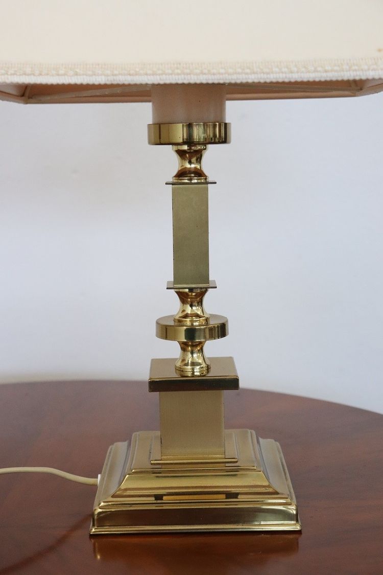 Goldene Nachttischlampen, 1970er, 2er Set