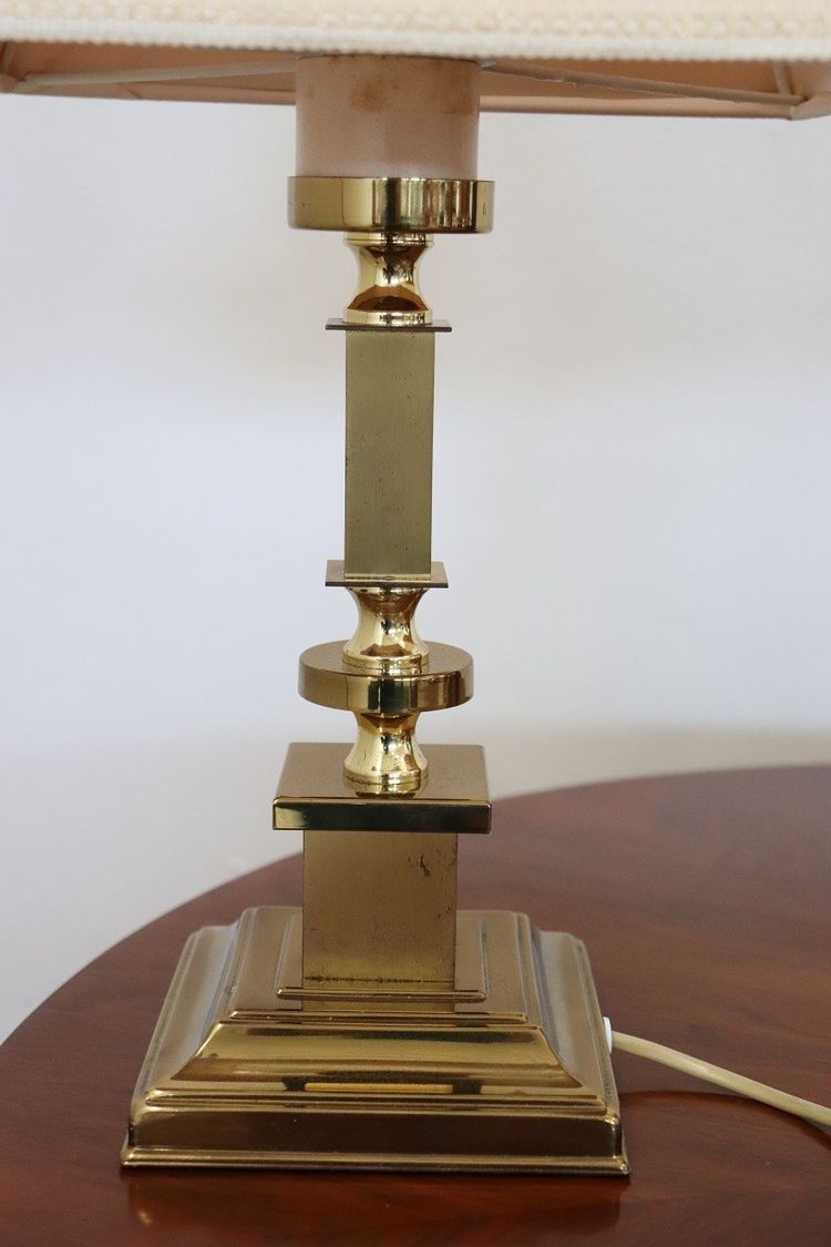 Goldene Nachttischlampen, 1970er, 2er Set