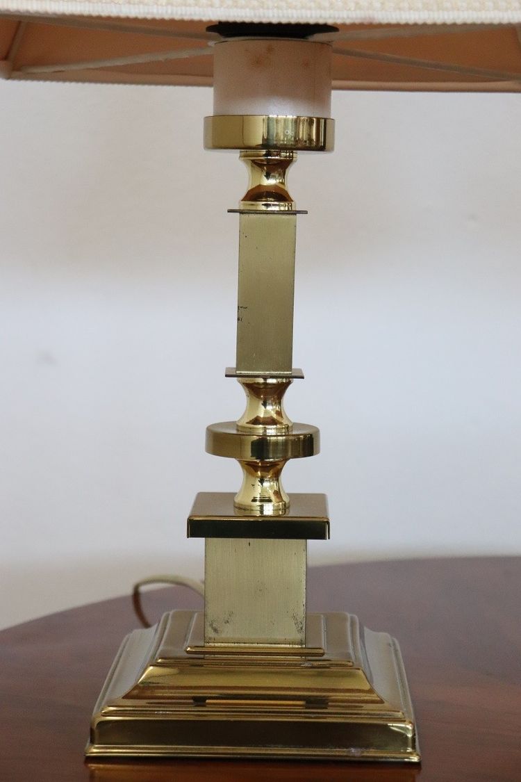 Goldene Nachttischlampen, 1970er, 2er Set