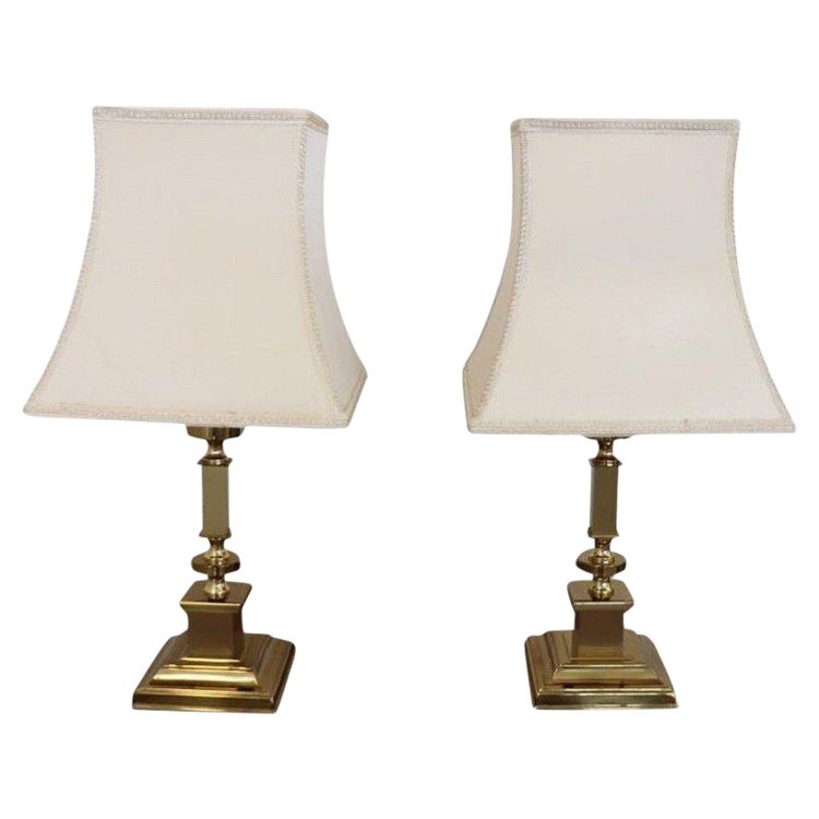 Goldene Nachttischlampen, 1970er, 2er Set