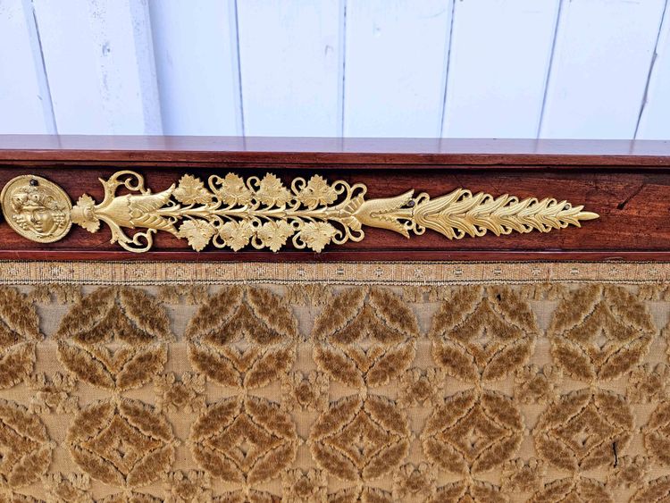 Empire Era Mahogany And Gilt Bronze Mercury Bench Seat