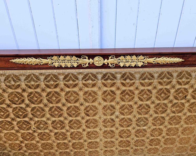 Empire Era Mahogany And Gilt Bronze Mercury Bench Seat
