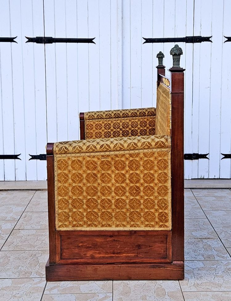 Empire Era Mahogany And Gilt Bronze Mercury Bench Seat