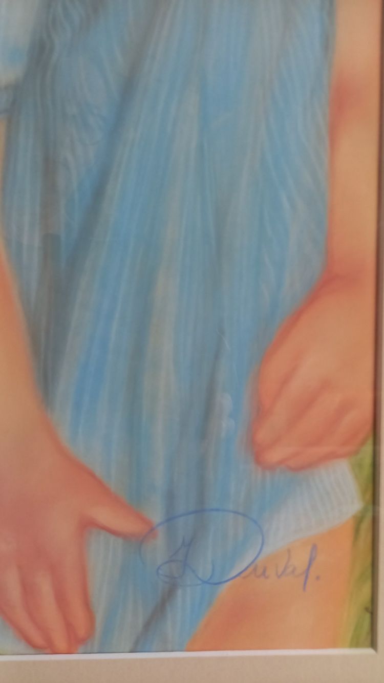 Ritratto di ragazza sulla spiaggia / pastello