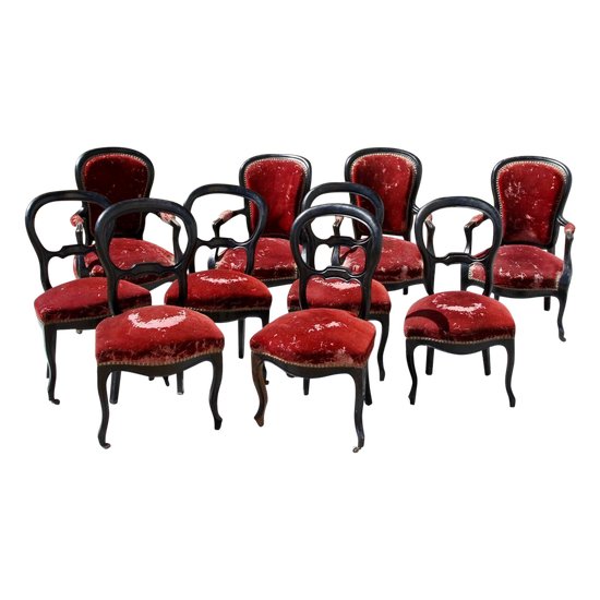 Suite Of Ten (10) Napoleon III Seats, 19th Century