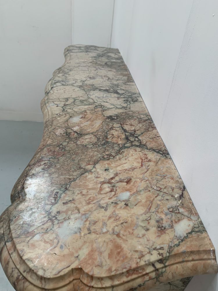 Louis XV style mantel in red Breche marble XIX century