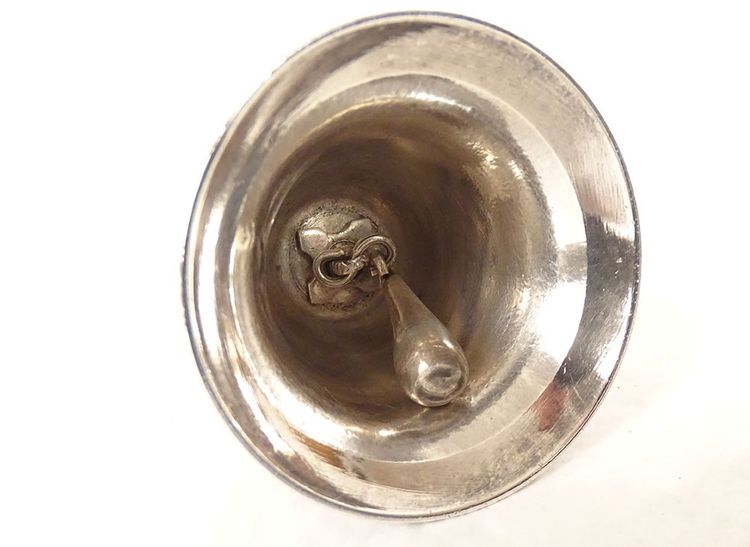 Cloche Clochette De Table Argent Massif Minerve Fleurs 114gr XIXème Siècle