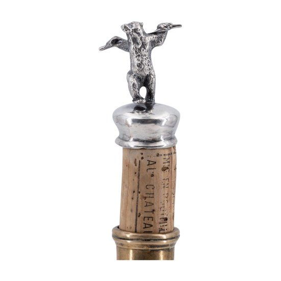 Bottle Stopper In Sterling Silver, 19th Century