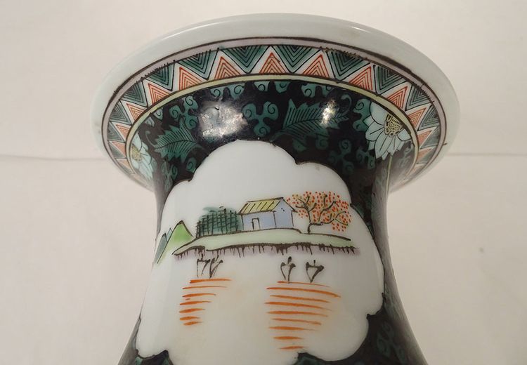 Chinese vase Porcelain Characters Horses General Flowers China Early XXth century
