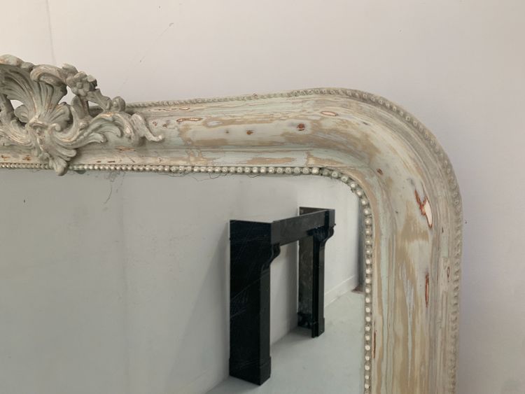 Louis XV style mirror in wood and patinated stucco XIX century