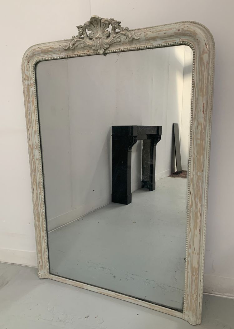 Louis XV style mirror in wood and patinated stucco XIX century